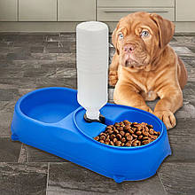 Пластикова миска для собак/котів із поїлкою Pet Feeder, Синій (В)