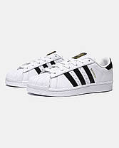 Жіночі Кросівки Adidas Superstar Footwear White Black / Адідас Суперстар Футвеар Білі з Чорним, фото 6