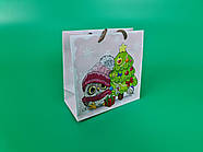 Новорічні паперові, подарункові пакети з ручкою Чашка 16/16/8-011 (12 шт)