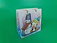 Новорічні паперові, подарункові пакети з ручкою Чашка 16/16/8-017 (12 шт)