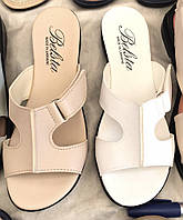 Шльопанці жіночі на липучці бежевий коляр Белста. Розмiр 39.