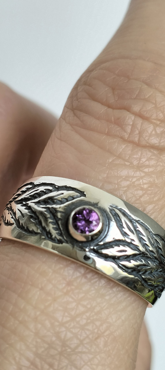 Срібна каблучка з аметистом, фото 1