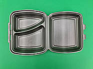 Ланчбокс зі спіненого полістиролу з кришкою 2-секційний (236*179*73*) чорний (Р2662/2865) (125 шт)