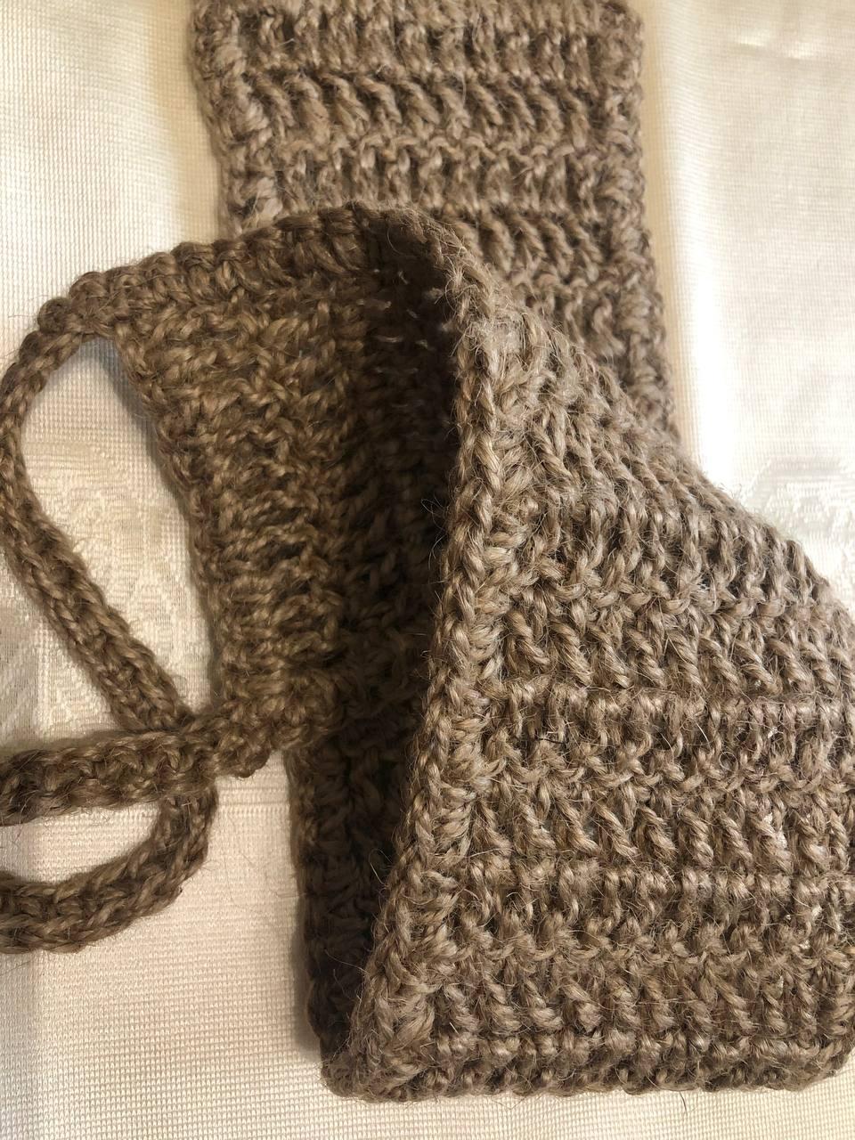 Мочалка джутова 80 см з ручками, натуральна, масажна, екологічна, для душу та пілінгу, фото 1