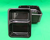 Ланчбокс поліпропіленовий чорний T-2 227 х 178 х 40 мм (50 шт.)