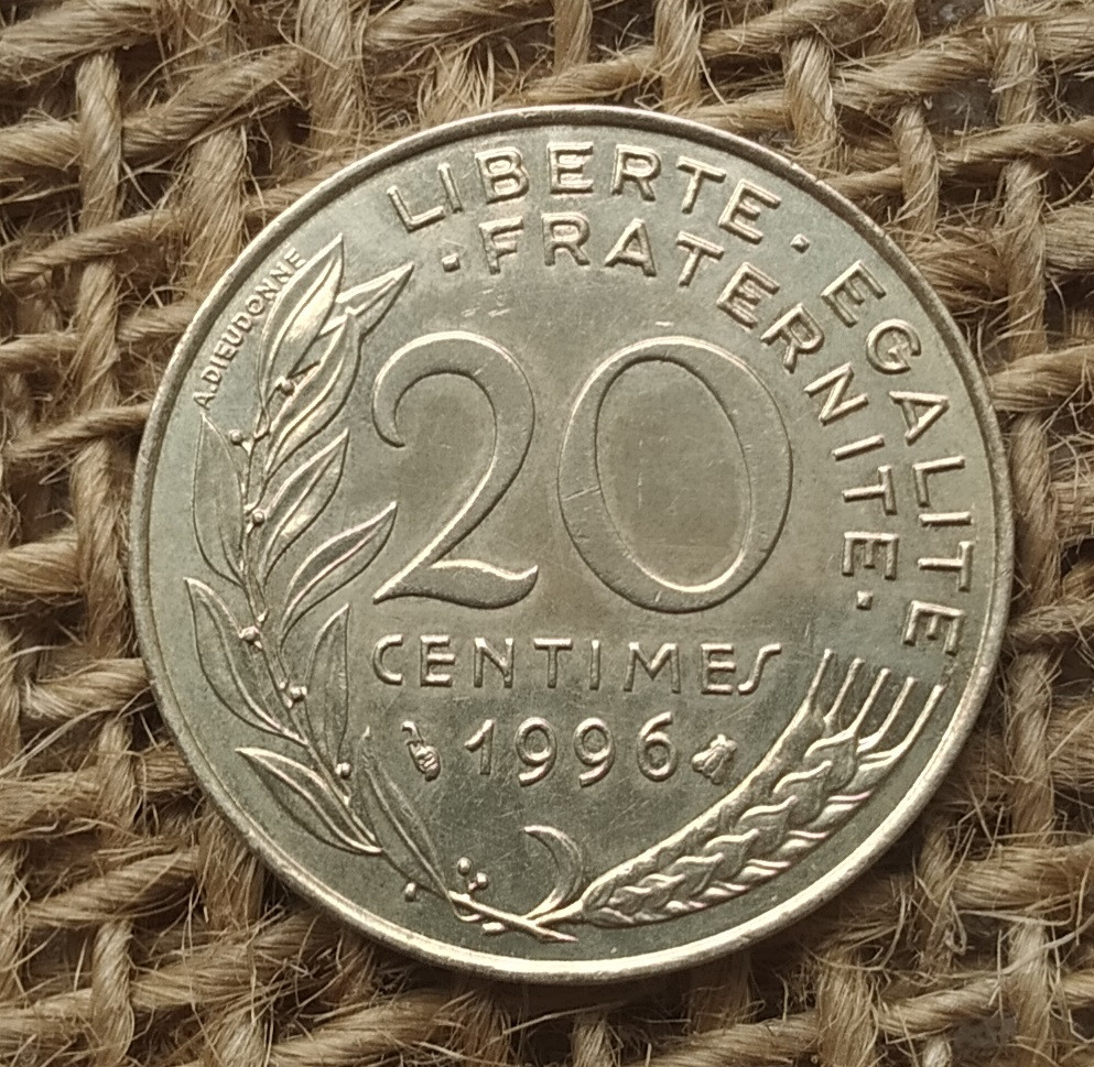 20 сантимiв 1996 року францiя