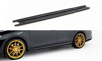 Пороги Skoda Octavia A8 RS рестайл (2024+) тюнінг обвіс леза спідниця сплітер (V1)