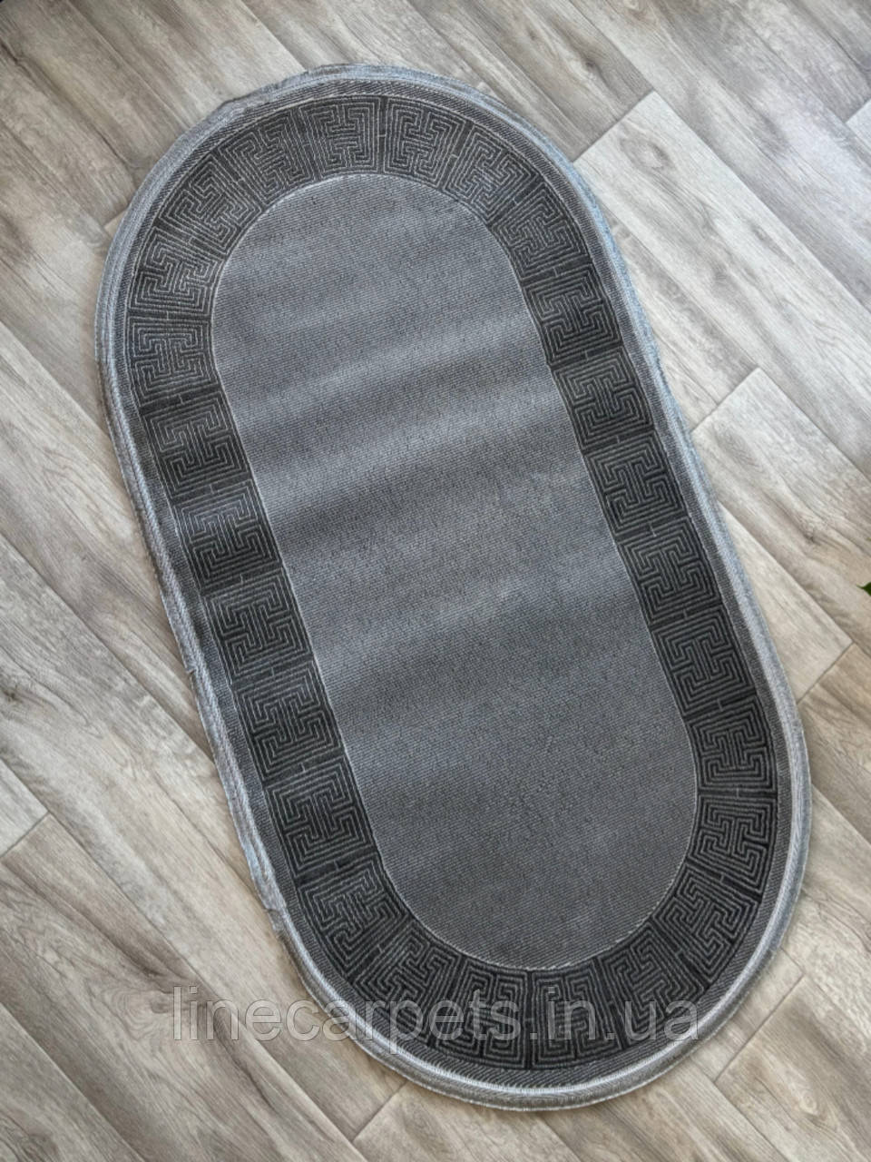 Сучасний овальний сірий килим HELEN 2397A C. GREY-GREY, фото 1