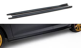 Пороги Skoda Octavia A8 RS рестайл (2024+) тюнінг обвіс леза спідниця сплітер (V2)