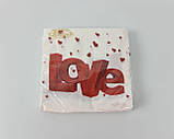 Двошарова серветка на весілля (ЗЗХЗЗ, 20 шт.) La Fleur 3-D любов (509) (1 пачка), фото 3