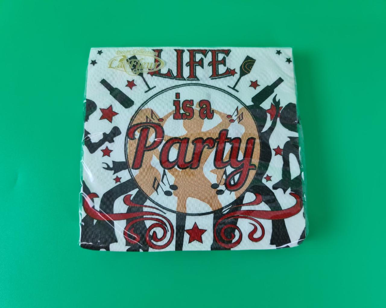 Двошарова серветка на весілля (ЗЗХЗЗ, 20 шт.) La Fleur Party (1045) (1 пачка), фото 1