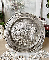 Німецька олов'яна настінна тарілка, олово, Німеччина, 23 см, Eduard von Grützner