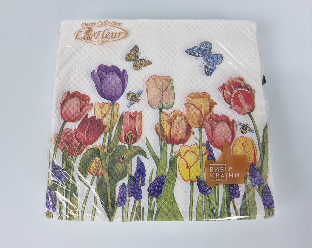 Двошарова квіткова серветка (ЗЗХЗЗ, 16 шт.) La Fleur Квіти під вікном (117) (1 пачка), фото 1
