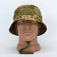 Панама тактична з короткими напівжорсткими полями і системою Моллі в камуфляжі піксель ММ-14