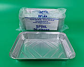 Контейнер із харчової алюмінієвої фольги прямокутний 2100 мл SP86L 50 штук (1 пачка)