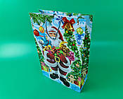 Новорічний,картонні пакети з ручками Гігант вертикальний 30х47х12-025 (12 шт)