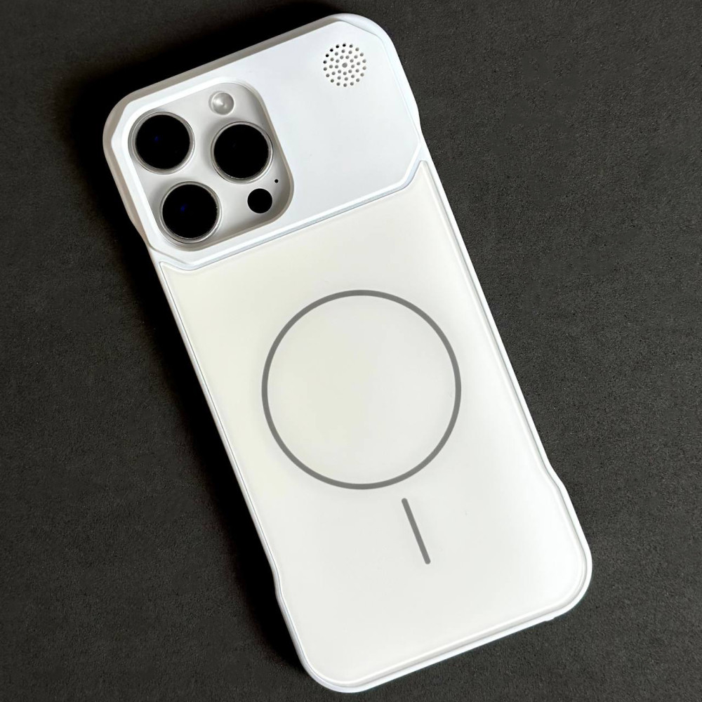 Чохол Glass Matte Aromatherapy Metal Magnetic для iPhone 14 White