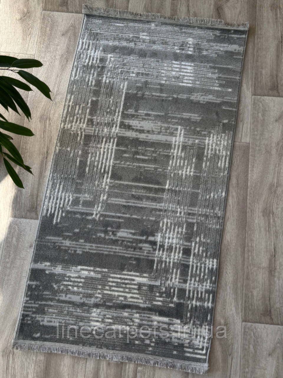 Сучасний сірий килим PLATO 09604A L.GREY-L. GREY, фото 1