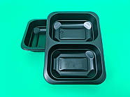 Ланчбокс T-2 187/137/37 чорний PP PL (50 шт.)