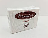 Серветка 2-вух шарні 200лист Primier банкетна (30х18) Біла (1 пачка), фото 4
