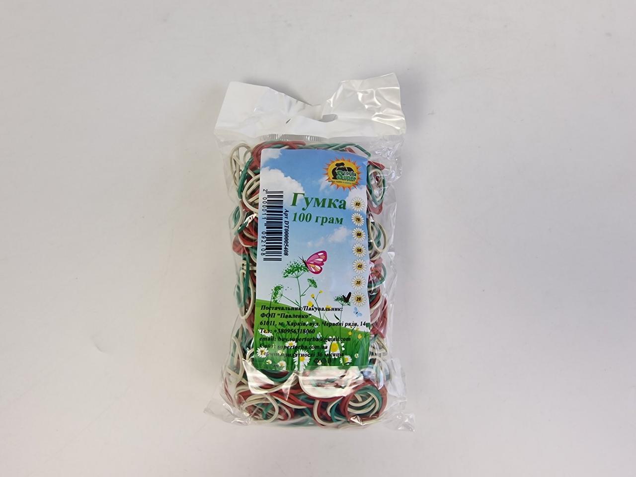 Для фіксації грошей Гумка 100 г ТМ "Супер торба" No20 (1 пачка), фото 1