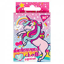 Крейда кольорова 6 кольорів YES Unicorn квадратна 12 штук 400394