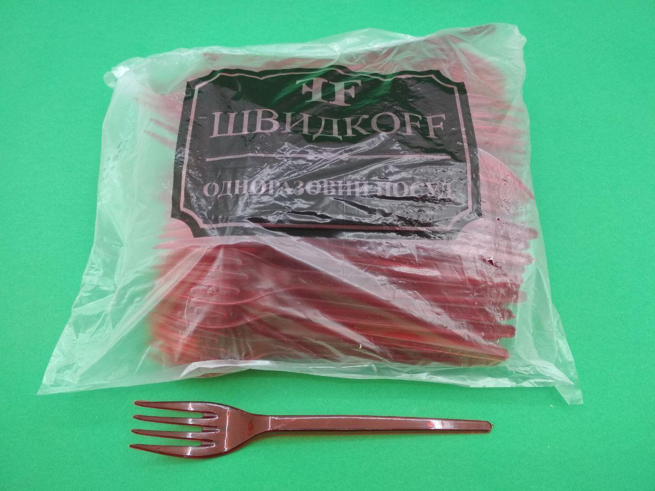 Вилка «Super» склоподібна Юніта червона (100 шт.), фото 1