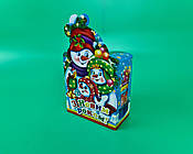 Паперова коробка для новорічних подарунків (600 гм) Сім'я сніговиків No210с (1 шт.)