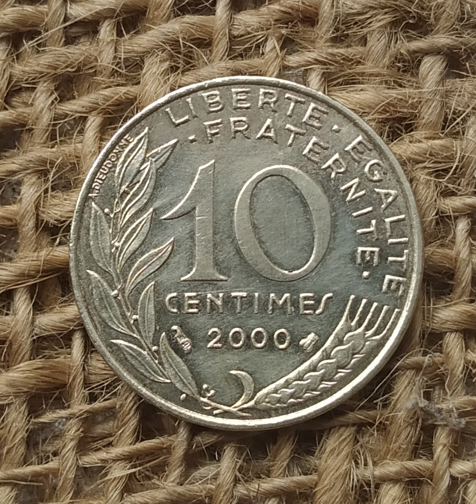 10 сантимiв 2000 року францiя