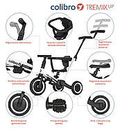 Велосипед триколісний Colibro TREMIX 6 в 1 CT-43-02 Blank білий з батьківською ручкою, фото 10