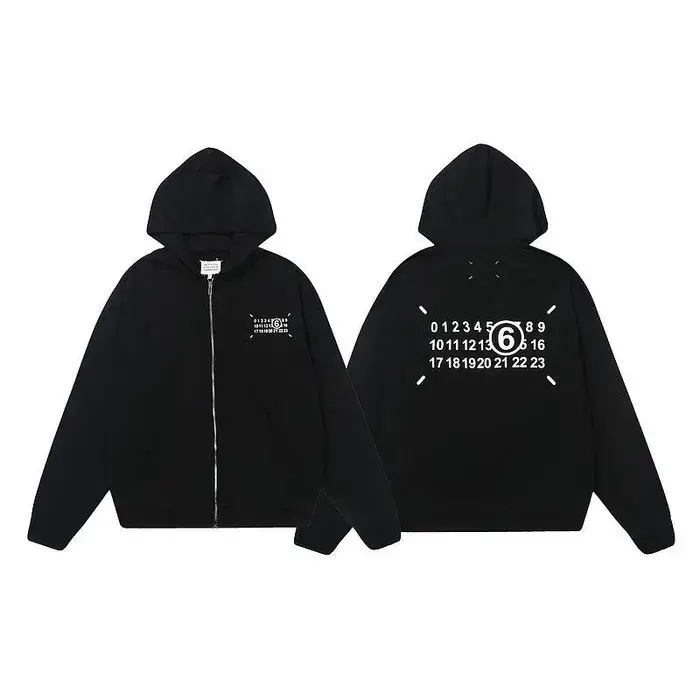 ◆MAO◆ Мужская Кофта Maison Margiela Black Zip-up Hoodie 1999
