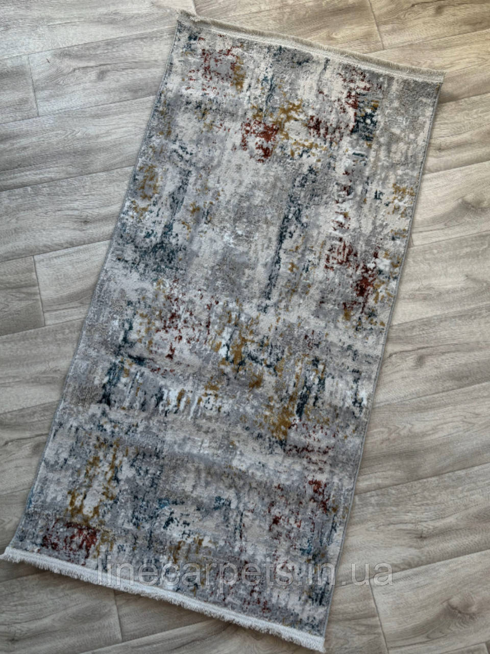 Сучасний турецький килим VOYAGE 2402A BLUE-TERRACOTTA