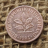 1 пфенiг 1984 року. (D) Нiмеччина - ФРН, фото 3