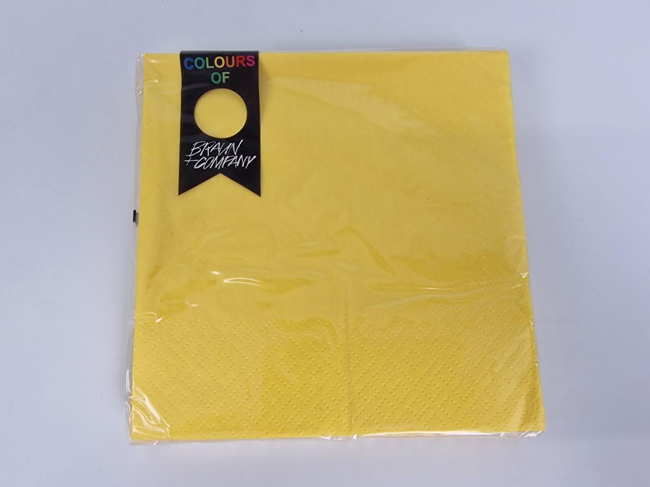 Серветки паперові однотонні (ЗЗХЗ, 20 шт.) Luxy Жовтий Б-ком (1 пачка), фото 1