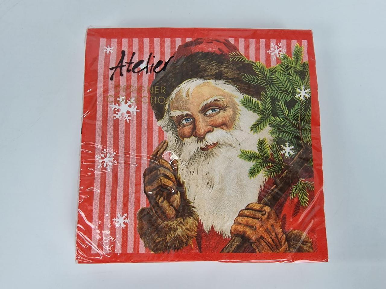 Красива серветка (ЗЗХЗЗ, 20 шт.) VIVA новий рік малюнок No7 (1 пачка), фото 1