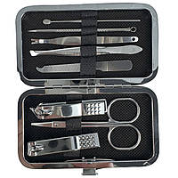 Набір для манікюру та педикюру у футлярі, 8 інструментів чорний (C5954)