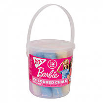 Крейда кольорова Yes Barbie 12 шт JUMBO у відрі 400454