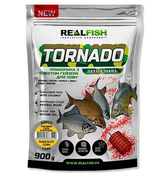 Прикормка RealFish TORNADO "Короп тигровий горіх-кукурудза" 900g