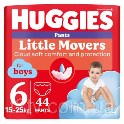 Підгузки Huggies Little Movers/Pants 6 (15-25 кг) для хлопчиків 44 шт (5029053547657)
