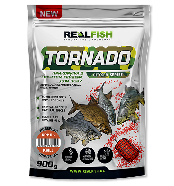 Прикормка RealFish TORNADO "Універсал криль" 900g