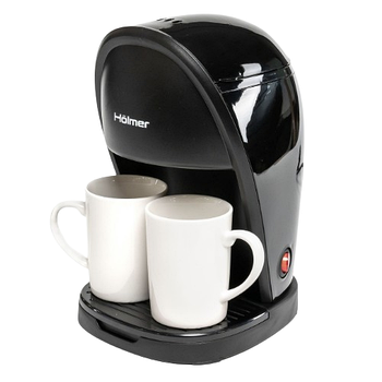 Кавоварка електрична крапельна 450W 240мл (одночасне приготування 2-х чашок кави) чорний HCD-023B Holmer