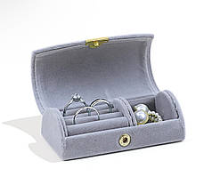 Міні-скринька для ювелірних виробів світло-сіра. Білий колір.