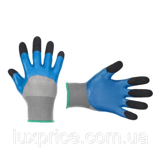 Рукавичка трикотажна, синтетична, посилена, покрита спіненим латексом , 8" INTERTOOL SP-0105   Luxprice, фото 1