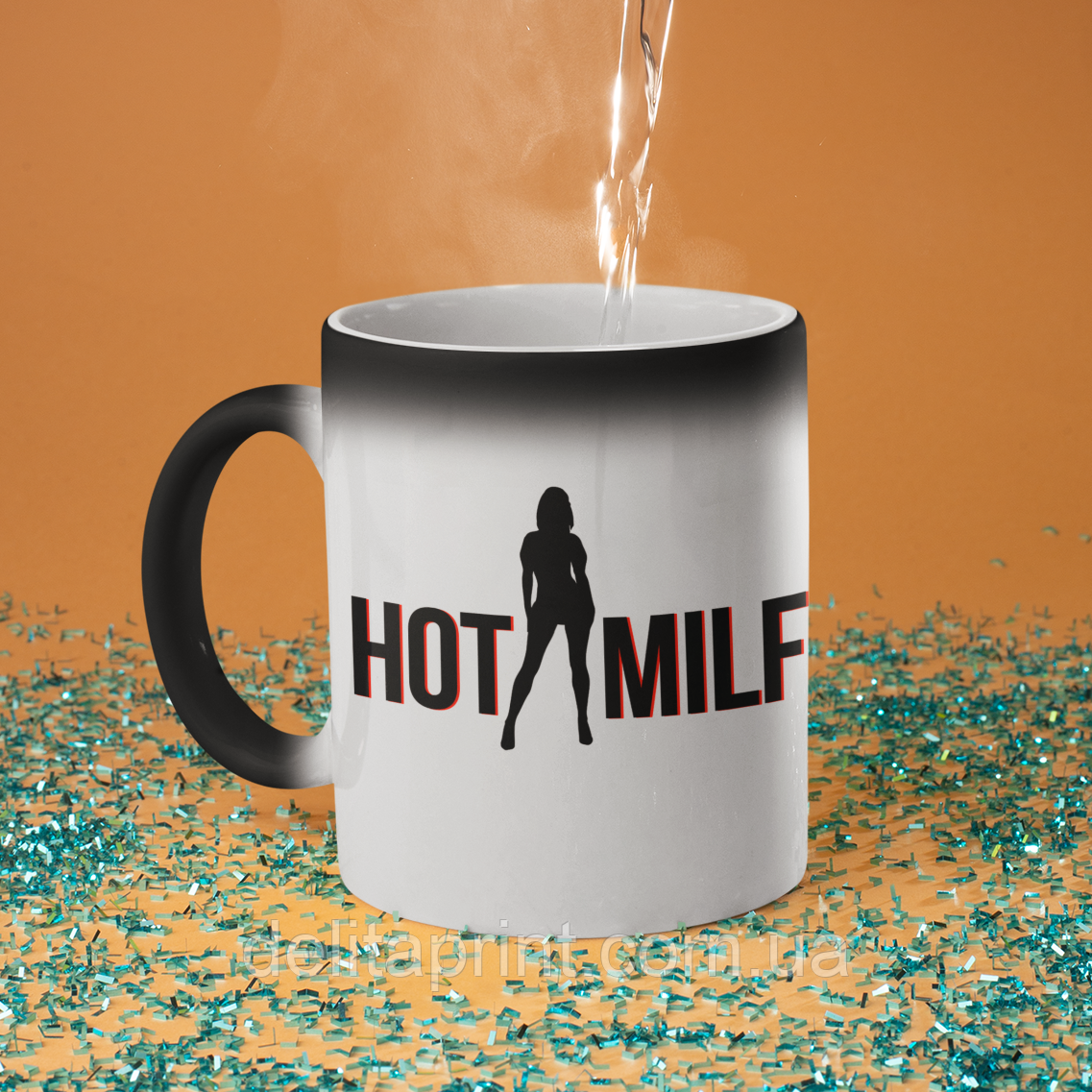 Чашка хамелеон керамічна з принтом "Hot Milf" 330 мл, фото 1