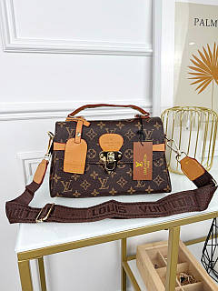 Сумочка жіноча Louis Vuitton великий саквояж коричневий+рижий