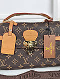 Сумочка жіноча Louis Vuitton великий саквояж коричневий+рижий, фото 3