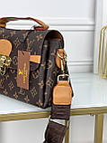 Сумочка жіноча Louis Vuitton великий саквояж коричневий+рижий, фото 4