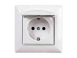 Розетка з з/к з кришкою VISAGE Біла VS 28 11 117 ТМ GUNSAN