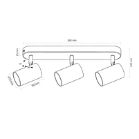 LED Світильник накладний під лампу 3*GU10 поворотний VL-SPF05B-WFB Videx, фото 3