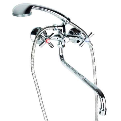 Змішувач S80 1/2" для ванної гусак вигнутий дивертор вбуд.шаров. Aquatica 9780220, фото 1